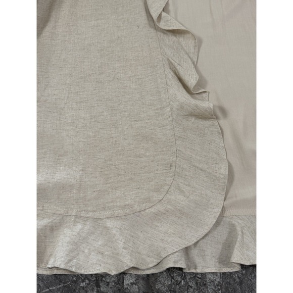 Mazik Womens Flax Ruffle Front Cardigan Lined Natural Sz L - Picture 6 of 11